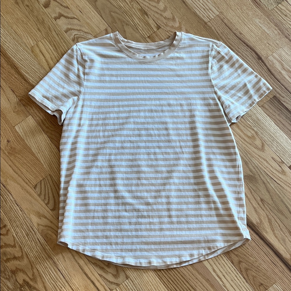 lululemon athletica Love Striped Short Sleeve Tee - Cream and Tan